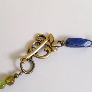 Beauty Gift Peridot, Lapis Lazuli, Citrine, Carnelian With Antique Gold/ Brass Accents One of a Kind image 4