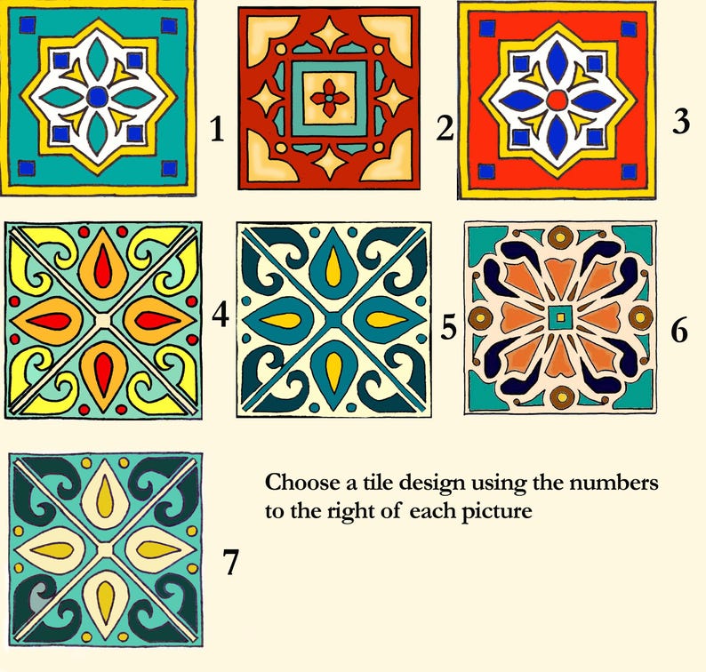 Spanish, Mexican, Catalina Tile, Red, Turquoise & Yellow on Satin Gold Pendant Catalina Pottery image 9