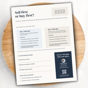 Downsizing Flyer for Realtors | Sell or Buy First Planner, Canva Template