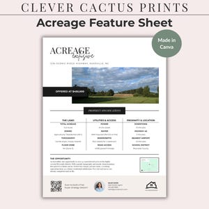 Land Listing Flyer Real Estate Canva Template Vacant Lot Feature Sheet