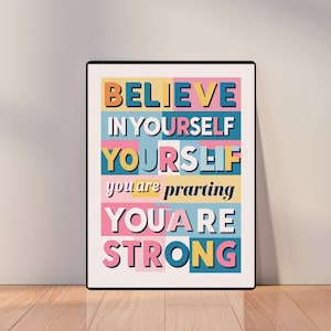 Positive Affirmations Print: Colorful Mental Health Decor (Digital Download)