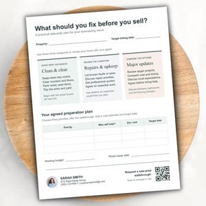 Home Seller Prep Flyer Template | Editable Canva Repair Planner, US Letter