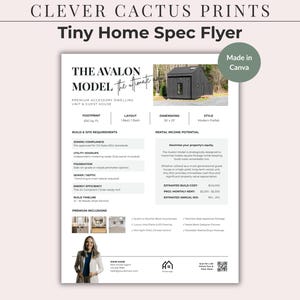 ADU-Featuresheet, Tiny-House-Flyer, Immobilien-Canva-Vorlagen-Generator