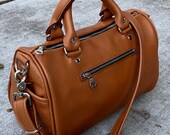 Large Leather Barrel Bag in YOUR CHOICE of leathers Satchel Handbag Boston Bag - Laurel Dasso