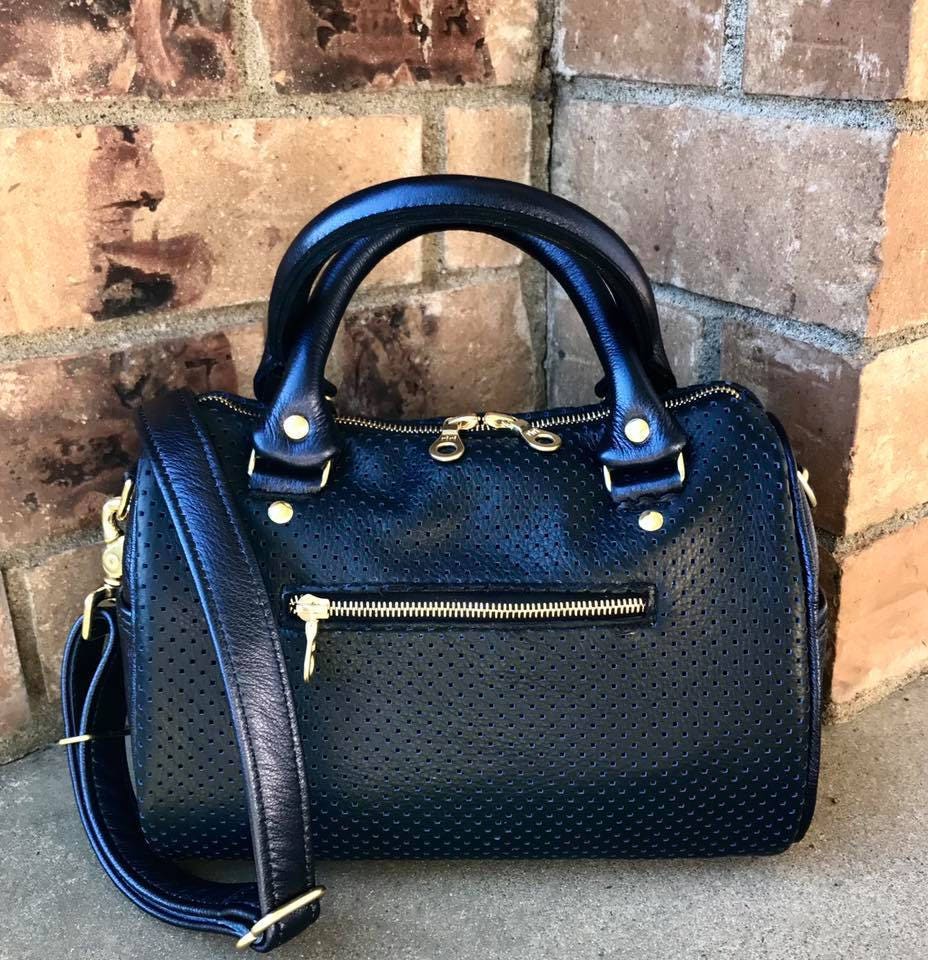 Leather Barrel Bag Handbag Small leather barrel bag leather Boston bag