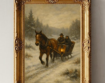 アメリカの冬の風景 ビクトリア朝の彫刻 馬とそり 1890年 - Etsy 日本