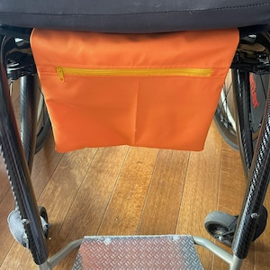 Custom Wheelchair Seat Pocket – Waterproof Fabric, Zipper or Velcro Closure – Fits All Wheelchair Types