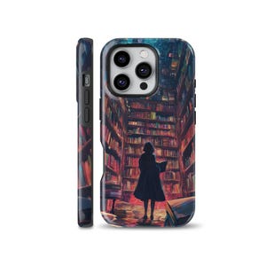 Book Worm Phone Case Friends Of The Library Cover fits iPhone 16, 15, 13, 12, Samsung S25, A54, S21, S23 Ultra