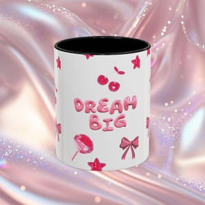 Dream Big Mug | Kawaii Cherry Lollipop Cup | Cute Gift for Her