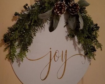 Gold on White Christmas Wreath