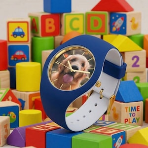 Silicon Wrist Watch With Custom Photo Dial, Personalized Silicon Watch For Both Men And Women, Customized Watch With Text On back Of Dial image 8