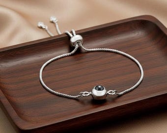 Wife's Bracelet With Custom Photo, Personalized Projection Bracelet For Your Loved Ones, Prefect Memorial Jewelry For Her, Picture Bracelet