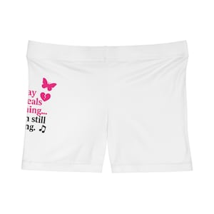 Charming Women&#39;s Shorts with Inspirational Quotes, Summer Comfort Wear, Perfect for Music Lovers, Gifts for Her, Cute Casual Style