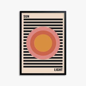 Pastel Sun, Retro Minimal Geometric Modern Abstract Framed Wall Art Print - Framed Poster from Japandi Art