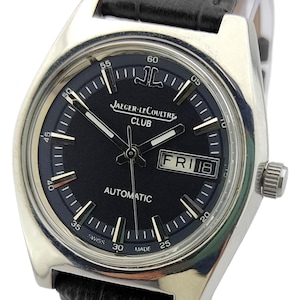 Vintage Jaeger Lecoultre Club, Automatic Day n Date Black Color Men&#39;s Watch Excellent Work Round Dial Cal: 1916 Mens Watch Excellent Work