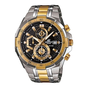 Casio Edifice 539SG Watch, Men&#39;s Chronograph Watch, Stainless Steel & Gold, Water Resistant, Luxury Sport Watch, Authentic Casio Timepiece