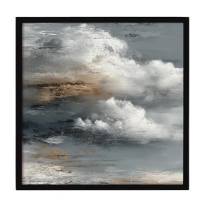 ABSTRACT No. 7. An abstract textured cloudscape canvas painting. The artwork features a blend of gray, white, and brown hues, creating a textured effect. A great compliment to any room featuring boho, japandi, wabi sabi or mid century modern styles. More timeless wall art available at gallerymwandf.etsy.com