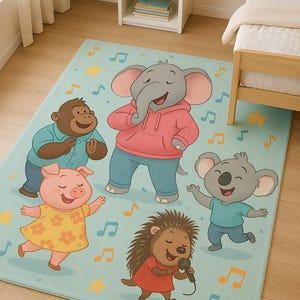 Musikalischer Tierfreunde Teppich für Kinder