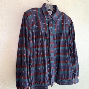 Vintage 1990s IKAT Bomber Jacket // Size M-L \\ Colorful cotton blend