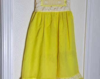 Vintage 4T Gunne Sax Dress: Yellow Floral with smocking by Polly Flinders