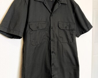 Vintage DICKIES Military Work Shirt \\ Size Small // Authentic Skate Workwear