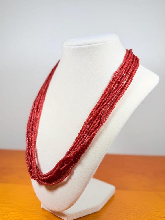 1990s Twisted Strand Beaded Statement Necklace - image 4