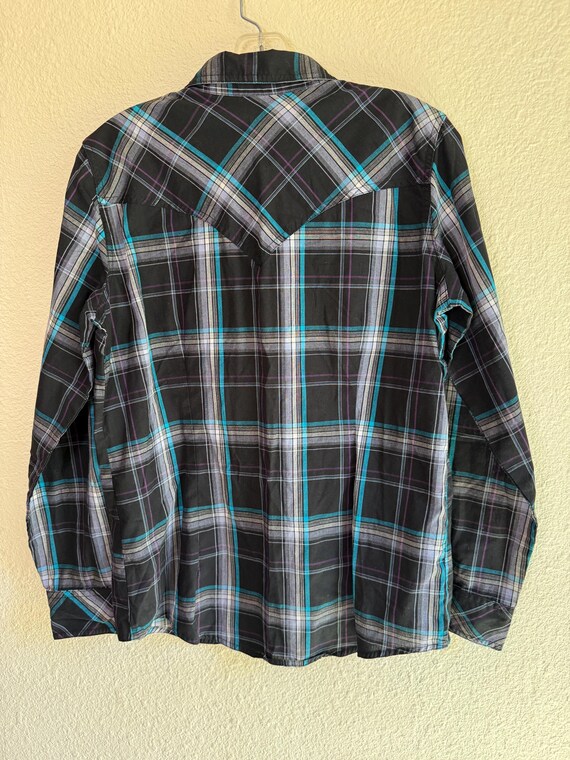 Boys WRANGLER Cowboy Shirt \\ Size M // Black pla… - image 7