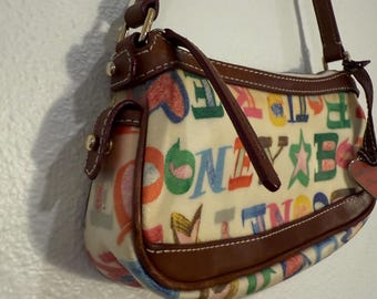 Vintage Y2K DOONEY of BOURKE Handbag \\ Signature Print w/ Leather