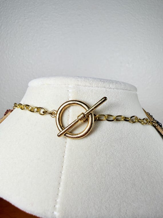 1990s Twisted Metal Chains Statement Necklace - image 9