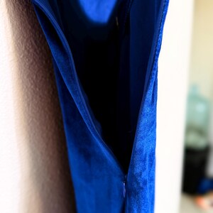 Vintage 1990s BLUE VELVET Dress \\ Size Small // spaghetti straps zdjęcie 5