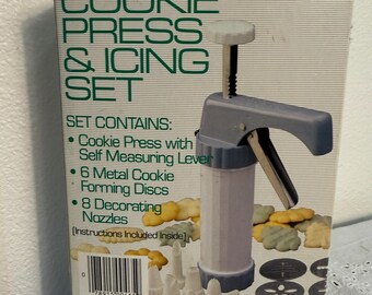 Vintage Cookie Press & Icing Set \\ 1989  // Various Attachments