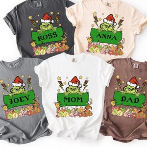 Benutzerdefiniertes Grinch-Familien-Shirt, Weihnachten, die zusammenpasst Grinch Squad-Familien-Shirt, personalisiertes Grinch-Namenshemd, Familien-passendes trendiges Hemd