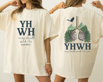 Camisa cristã Comfort Colors®YHWH Lungs, camisa de vestuário de fé