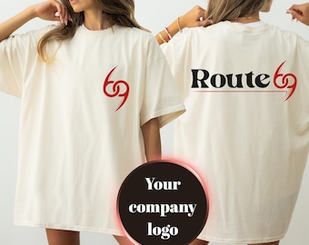 Maglietta con logo aziendale, maglietta con logo aziendale personalizzato, maglietta personalizzata fronte-retro, maglietta con stampa personalizzata per aziende