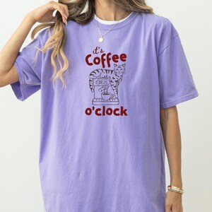 Funny Coffee Cat Shirt Cat Lover Graphic Tee image 7
