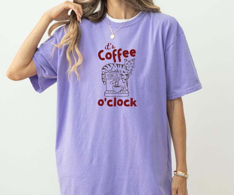Funny Coffee Cat Shirt Cat Lover Graphic Tee image 7