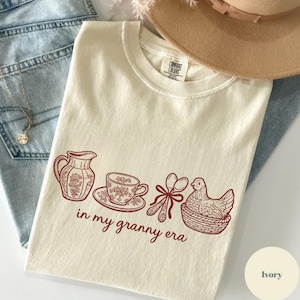 In My Granny Era Shirt, Cottagecore Vintage Graphic Tee, Cozy Grandma Aesthetic Shirt, Comfort Colors® Unisex Tee