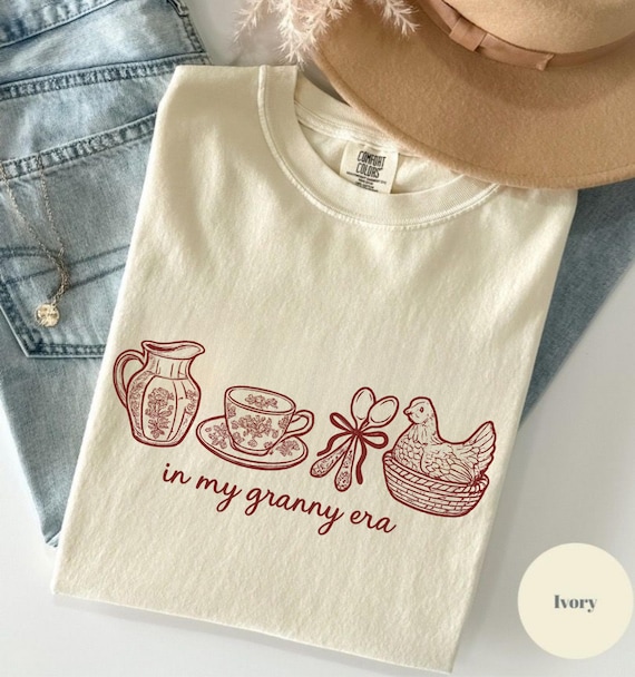 In My Granny Era Shirt, Cottagecore Vintage Graphic Tee, Cozy Grandma Aesthetic Shirt, Comfort Colors® Unisex Tee