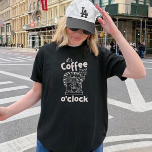 Funny Coffee Cat Shirt Cat Lover Graphic Tee image 4