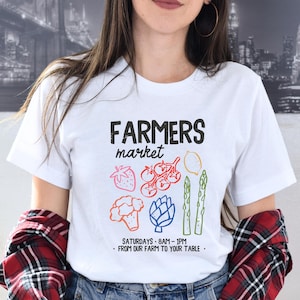 Farmers Market Graphic Tee, Saturday Market Shirt, Fresh Veggie T-Shirt, Local Farm Stand Tee, Cute Produce Graphic Shirt