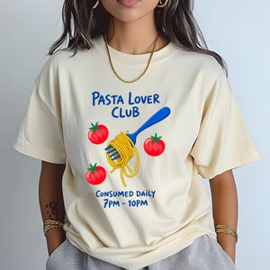 Comfort Colors Pasta Club Shirt, Pasta TShirt, Tomato Girl Summer, Foodie Shirt, Pasta Lover Gift, Vintage Aesthetic Tee, Pasta Lover Club