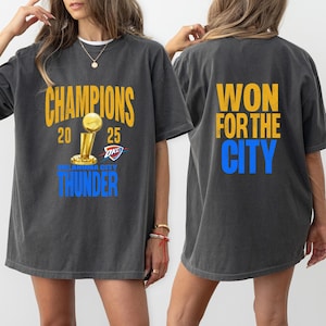 Camiseta de los Oklahoma City Thunder, campeones 2025, ganador de las Finales de la NBA, camiseta vintage de aficionado al baloncesto, camiseta del Trofeo de los Thunder, camiseta de la NBA 2025 de los OKC