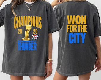 Camiseta de los Oklahoma City Thunder, campeones 2025, ganador de las Finales de la NBA, camiseta vintage de aficionado al baloncesto, camiseta del Trofeo Thunder, camiseta OKC NBA 2025