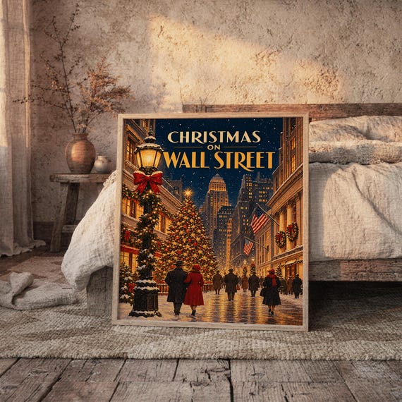 Christmas on Wall Street Vintage wall art print, view 4