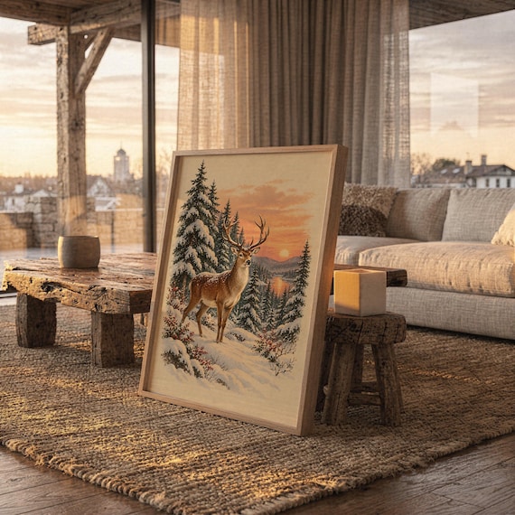 Winter Deer wall art print, view 11