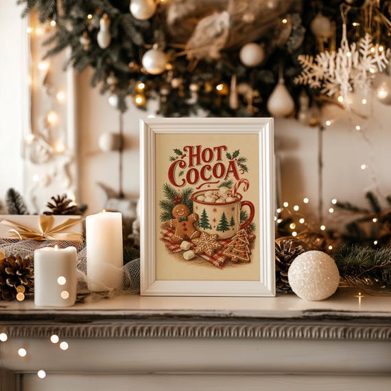 Hot Cocoa Christmas wall art print, view 16