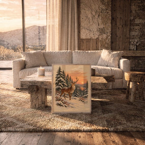 Winter Deer wall art print, view 17