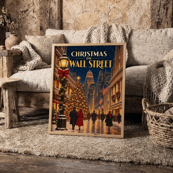 Christmas on Wall Street Vintage wall art print, view 7