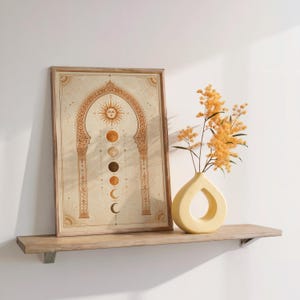 Boho Celestial Sun Phases Wall Art, Terracotta Moon Print for Minimalist Decor image 7