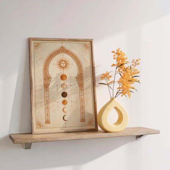 Boho Celestial Sun Phases wall art print, view 7